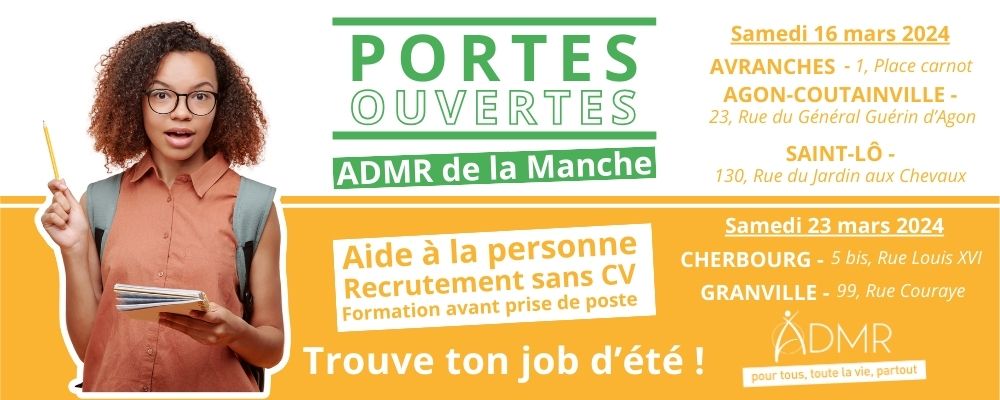 Portes ouvertes ADMR manche aide domicile job été 